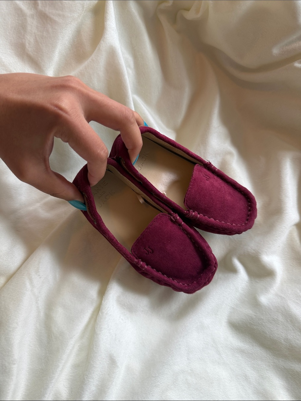 Kids Burgundy Suede Moccasin Loafers - Classic Slip-On